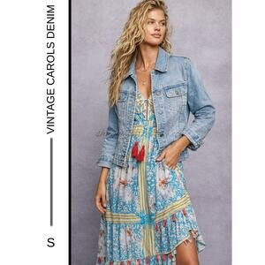 ✨ Vintage Carole’s Denims Y2K Jacket – Size Small | 90s Light Wash Trucker ✨